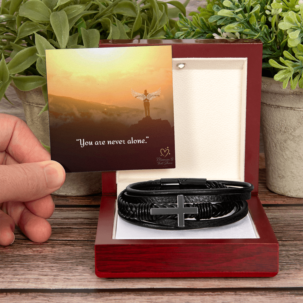 You Are Never Alone – Cross Bracelet for Boys & Teens