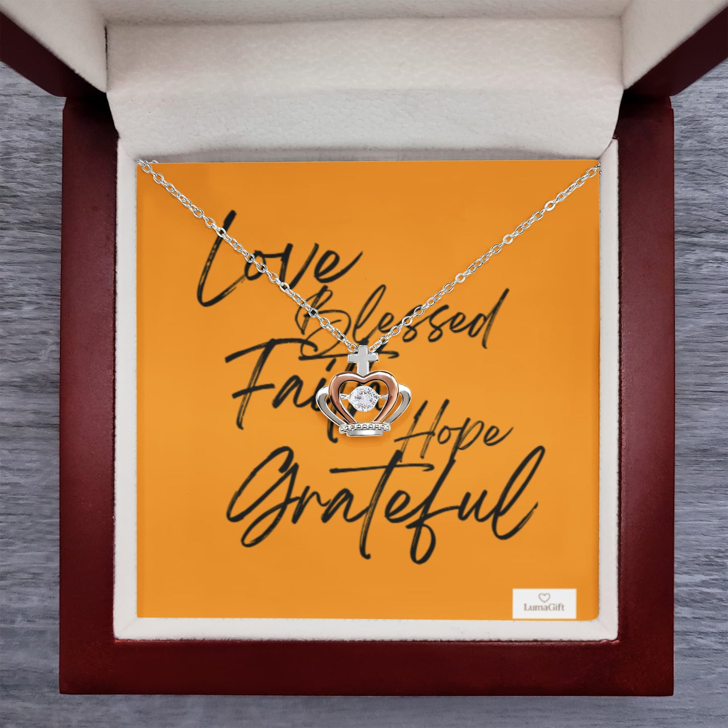 Grateful To Love – Crown Pendant Necklace