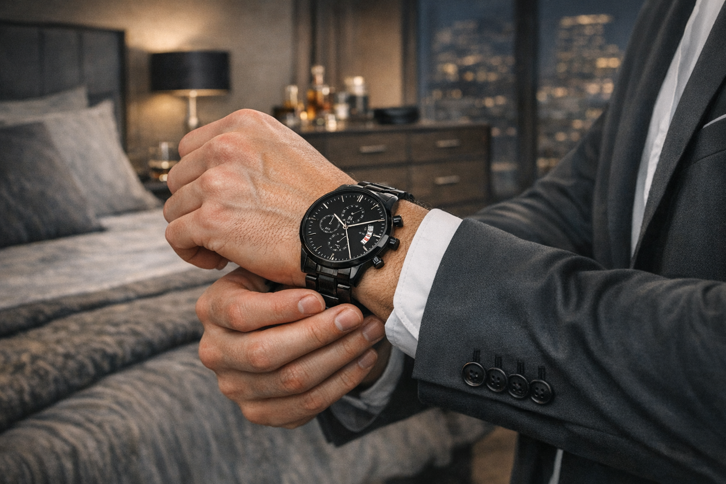 Forever Starts Now – Black Chronograph Watch