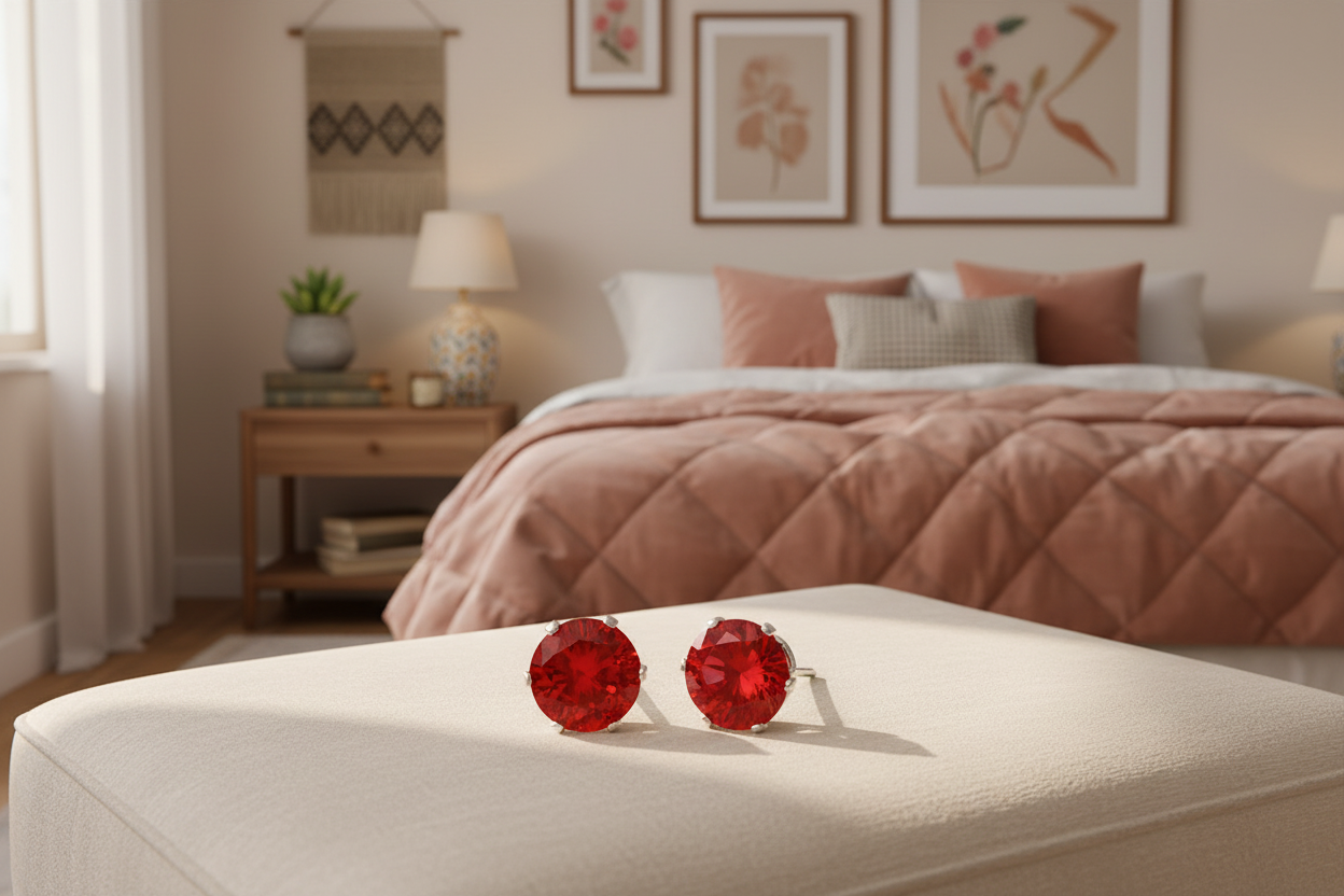Red Cubic Zirconia Earrings