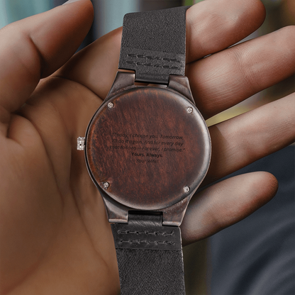 Timeless Bond – Engraved Wooden Watch