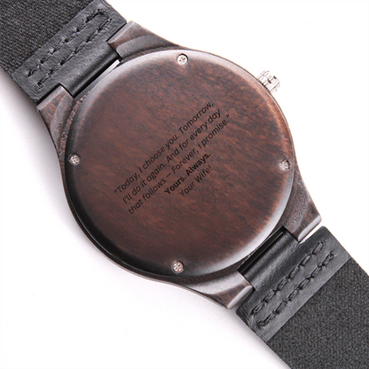 Timeless Bond – Engraved Wooden Watch