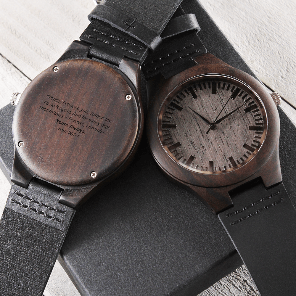 Timeless Bond – Engraved Wooden Watch