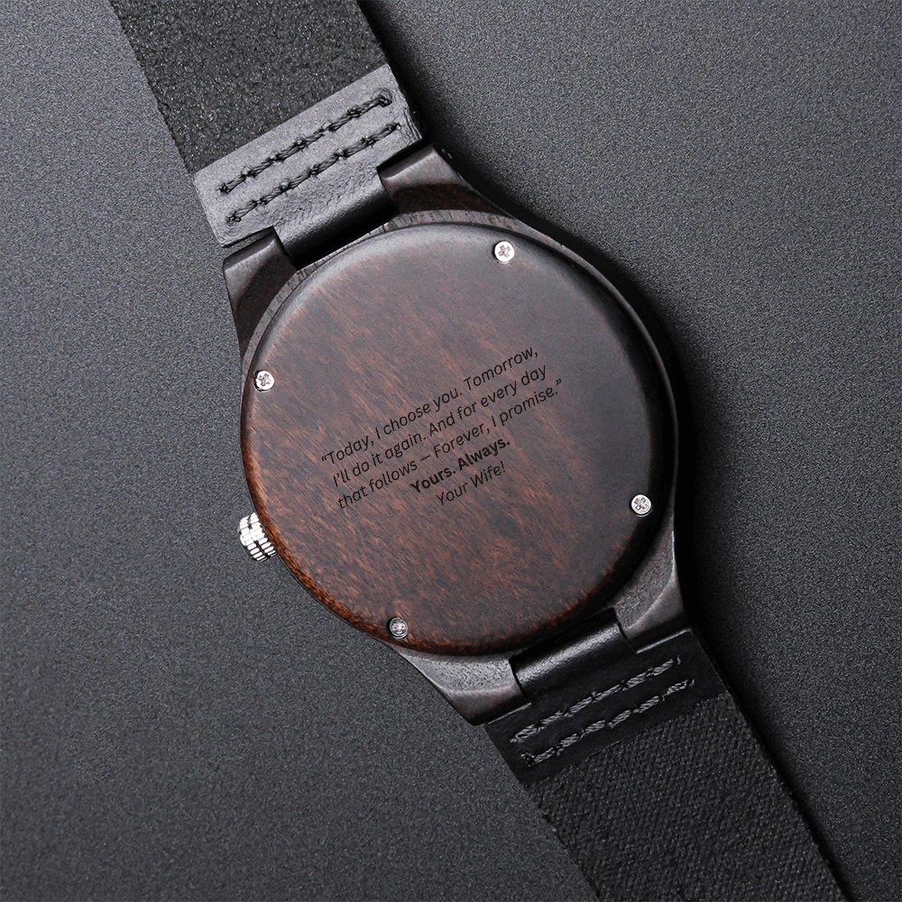 Timeless Bond – Engraved Wooden Watch