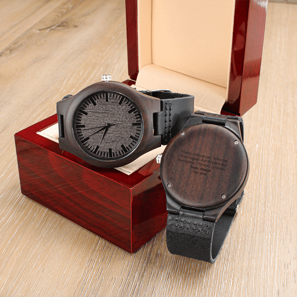 Timeless Bond – Engraved Wooden Watch
