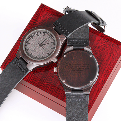 Timeless Bond – Engraved Wooden Watch