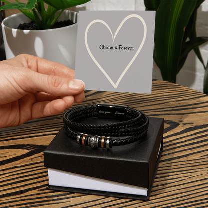 Always & Forever - Men's Leather Bracelet for Husband