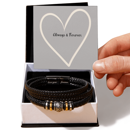 Always & Forever - Men's Leather Bracelet for Husband