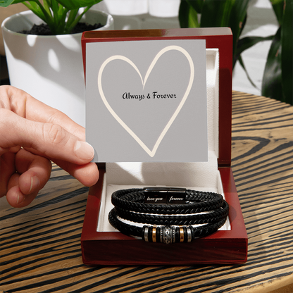Always & Forever - Men's Leather Bracelet for Husband