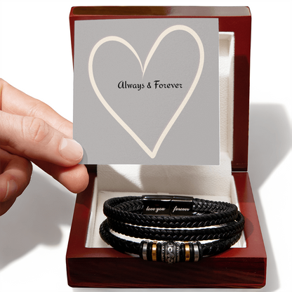 Always & Forever - Men's Leather Bracelet for Husband
