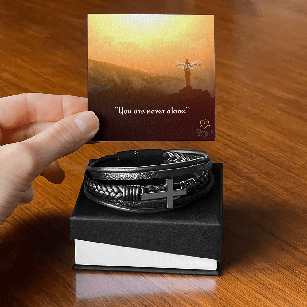 You Are Never Alone – Cross Bracelet for Boys & Teens