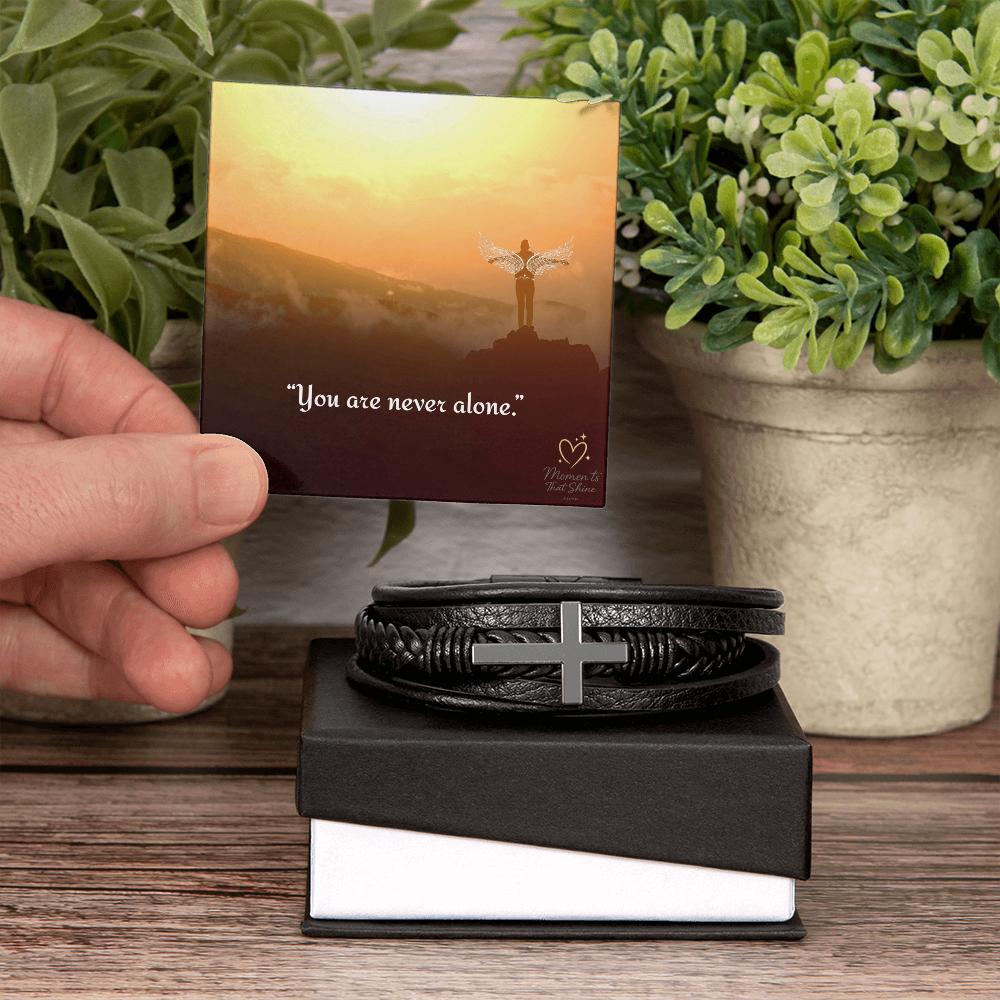 You Are Never Alone – Cross Bracelet for Boys & Teens