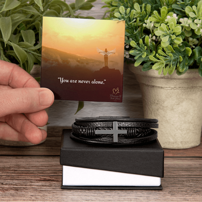 You Are Never Alone – Cross Bracelet for Boys & Teens