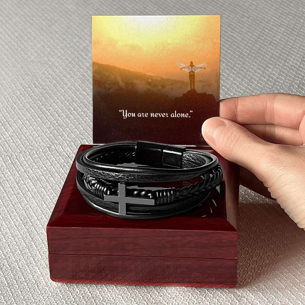You Are Never Alone – Cross Bracelet for Boys & Teens