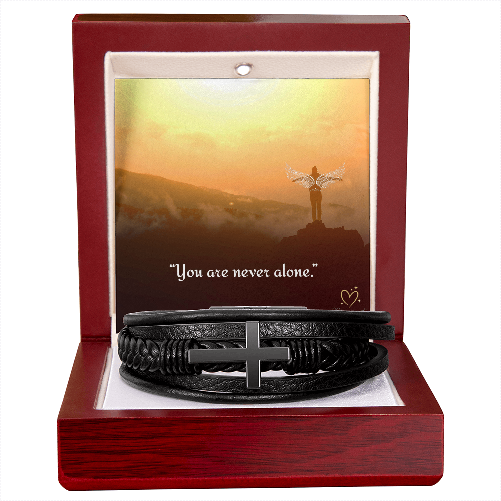 You Are Never Alone – Cross Bracelet for Boys & Teens