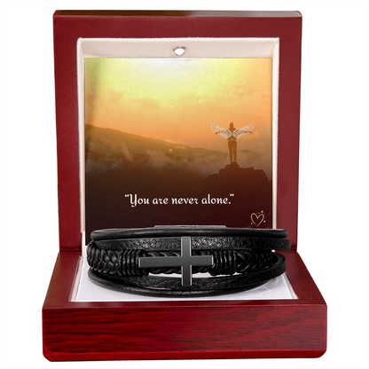 You Are Never Alone – Cross Bracelet for Boys & Teens
