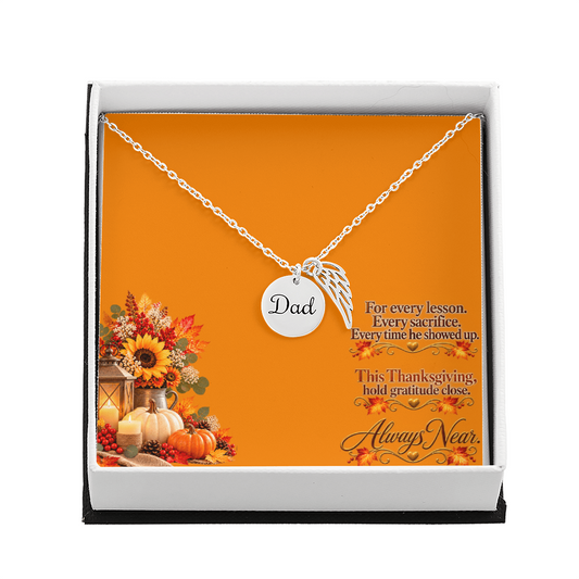 Always Near — Memorial Angel Wing Necklace for Dad