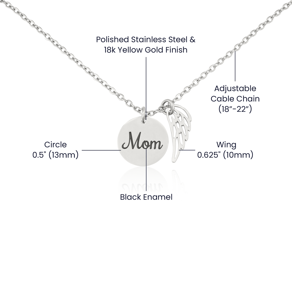 Always Near — Angel Wing Necklace for Mom