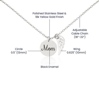 Always Near — Angel Wing Necklace for Mom
