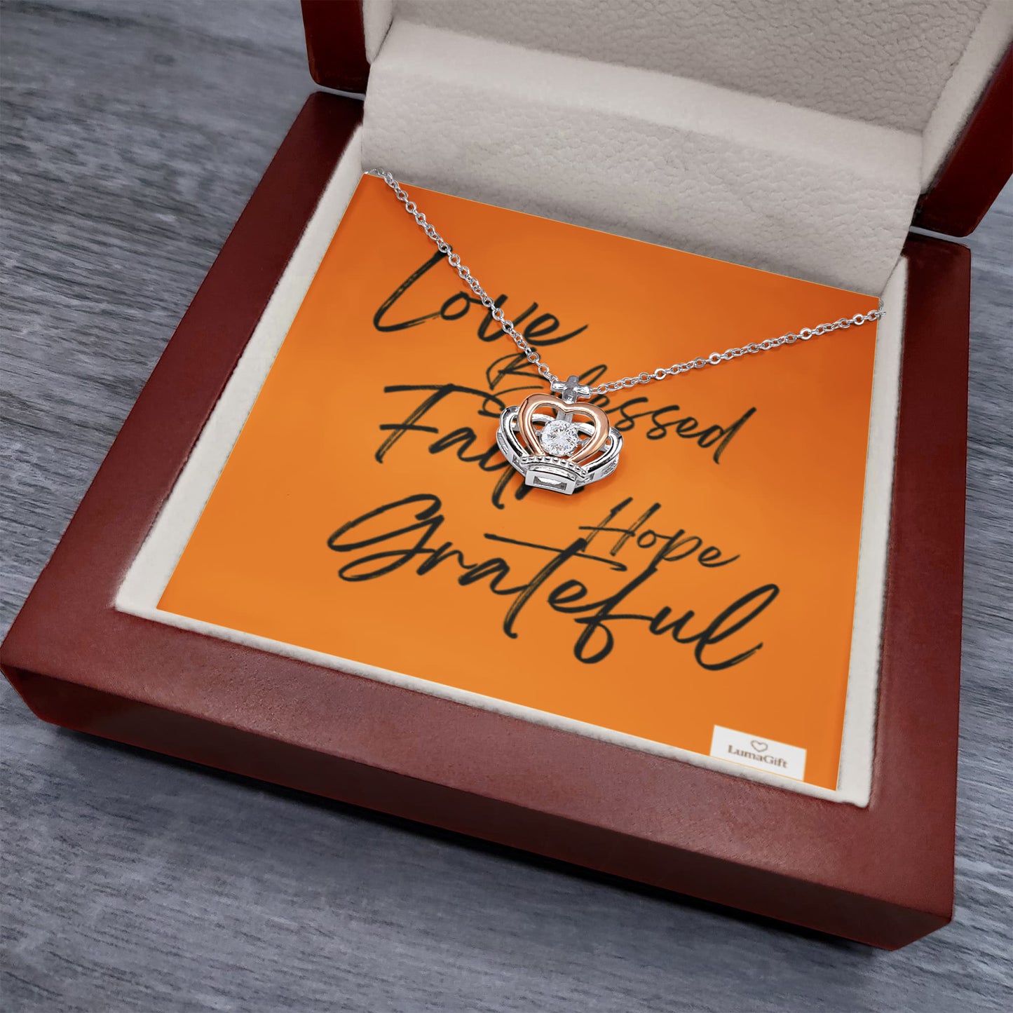 Grateful To Love – Crown Pendant Necklace