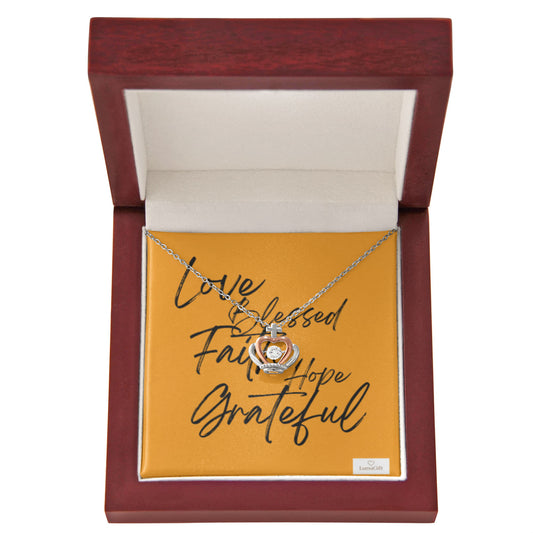 Grateful To Love – Crown Pendant Necklace