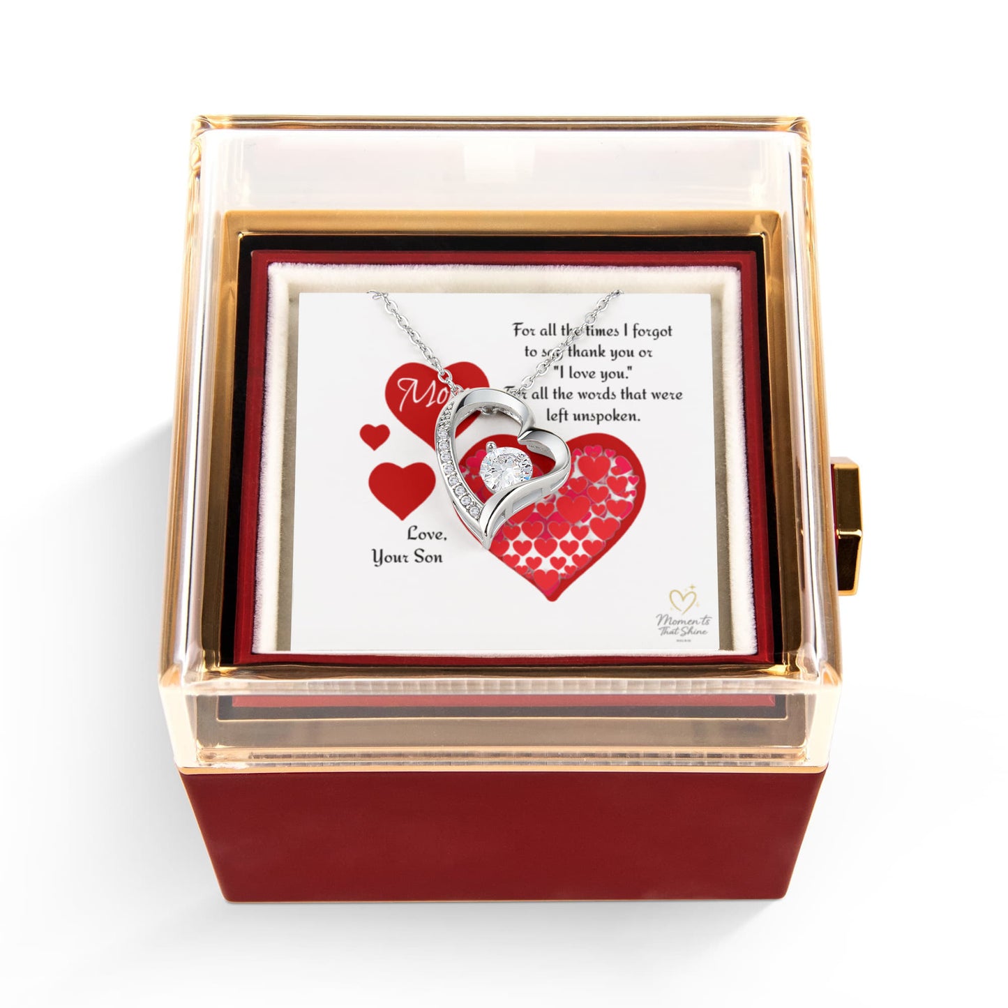 Loved Beyond Words – Heart Necklace for Mom