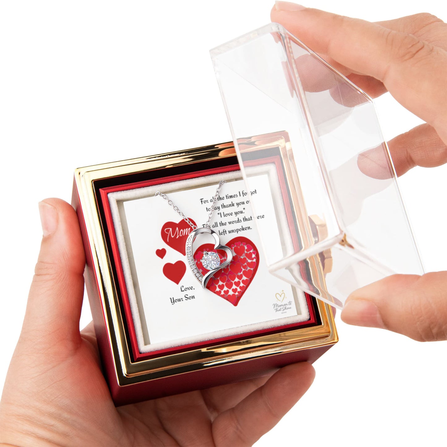 Loved Beyond Words – Heart Necklace for Mom