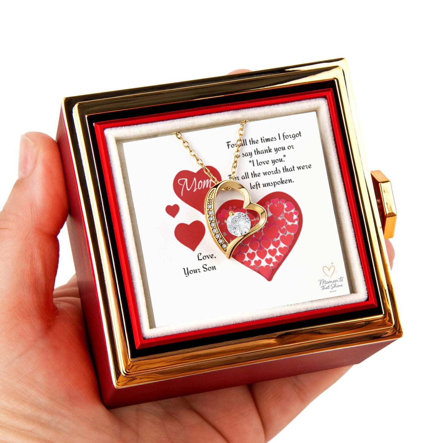 Loved Beyond Words – Heart Necklace for Mom
