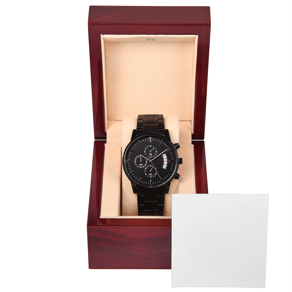 Forever Starts Now – Black Chronograph Watch