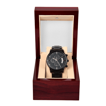 Forever Starts Now – Black Chronograph Watch