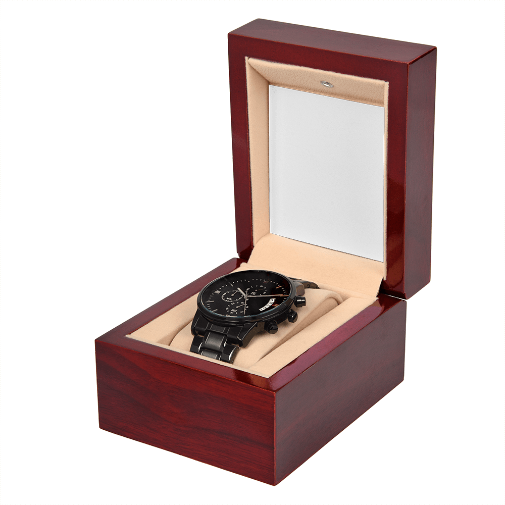 Forever Starts Now – Black Chronograph Watch