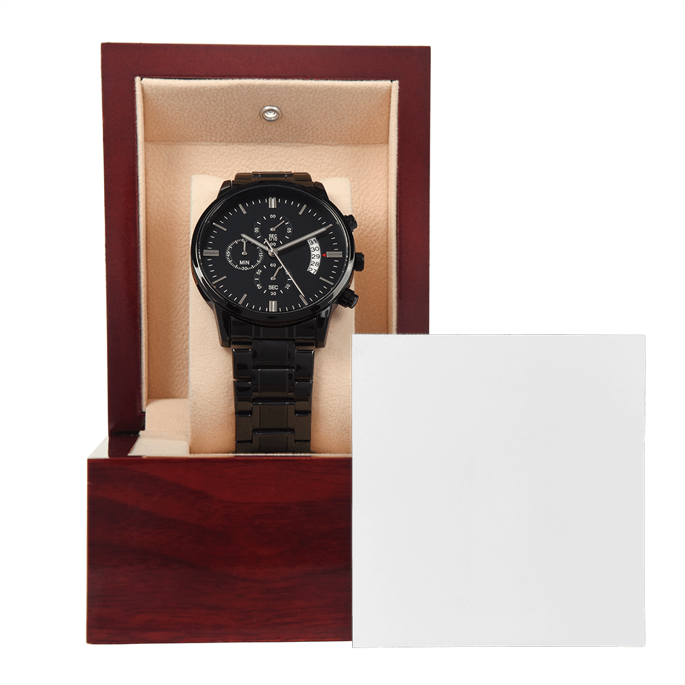 Forever Starts Now – Black Chronograph Watch